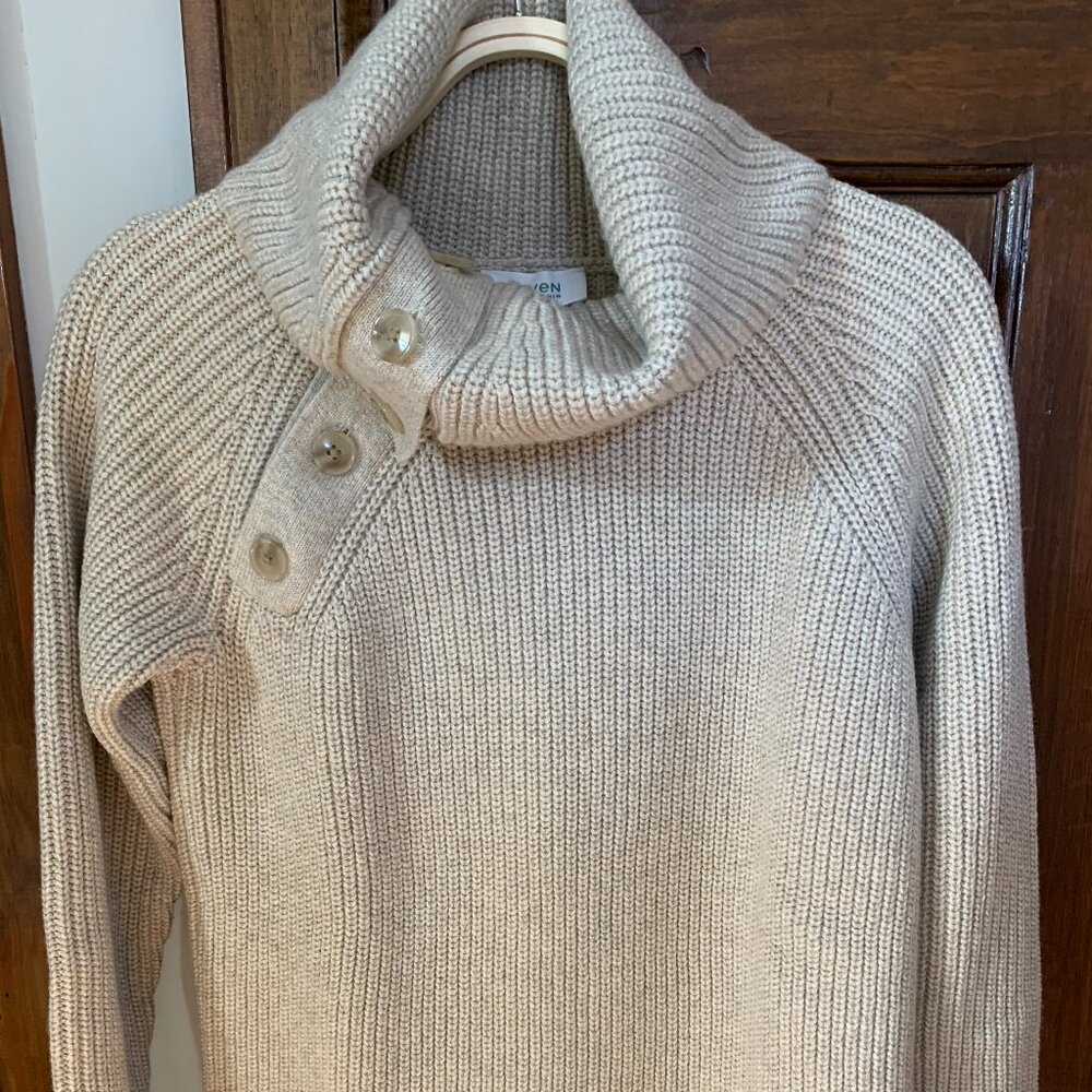 Talbots Haven Well Within Cowl/button neck sweater, XS
